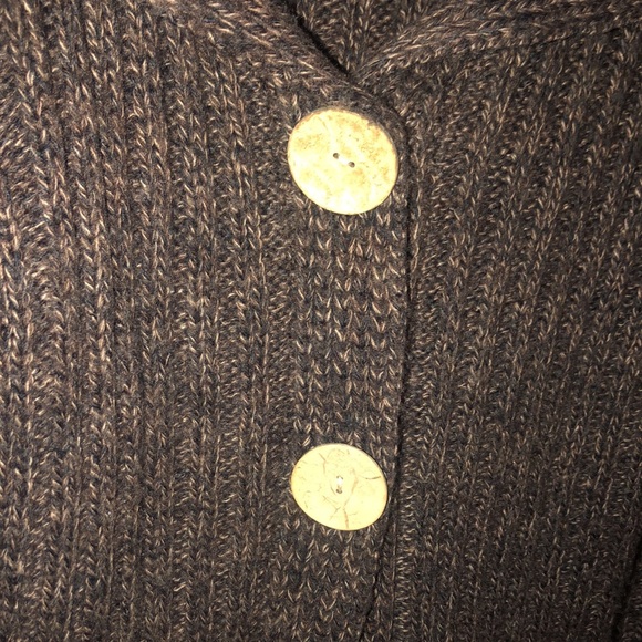Long knit 2-button brown marble cardigan size medium - Picture 6 of 14